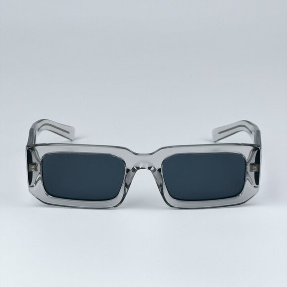 Prada PR06YS 12R09T Transparent Grey Dark Grey Rectangle Unisex - Picture 4 of 10